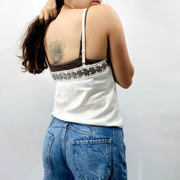 Vintage Wacoal M Ivory Satin Lace Cami - Picture 5 of 6
